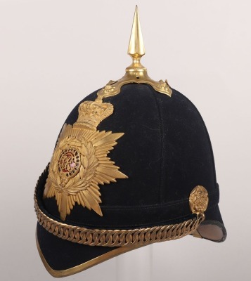 Royal Military Academy Sandhurst Officer Cadets 1878 Pattern Blue Cloth Helmet - 14