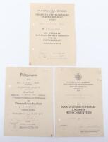 WW2 German Award Citation Group of Three