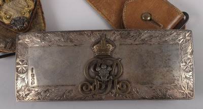 3rd Carabiniers (Prince of Wales’ Dragoon Guards) Post 1910 Silver Officers Flap Pouch and Belt - 2