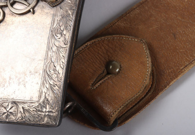 3rd Carabiniers (Prince of Wales’ Dragoon Guards) Post 1910 Silver Officers Flap Pouch and Belt - 8