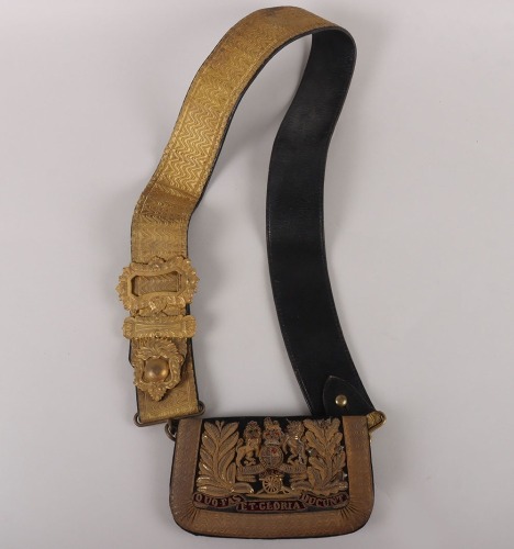 Royal Artillery Officers Victorian Period Full Dress Pouch and Belt