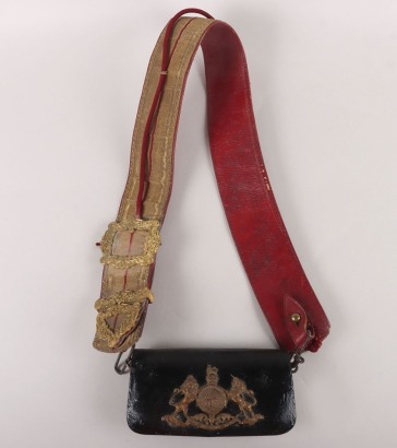 Household Cavalry Officers Black Leather Flap Pouch