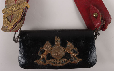 Household Cavalry Officers Black Leather Flap Pouch - 2