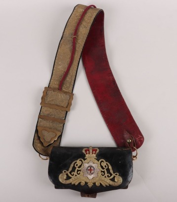 The Life Guards Officers Full Dress Pouch and Belt, Victorian Period