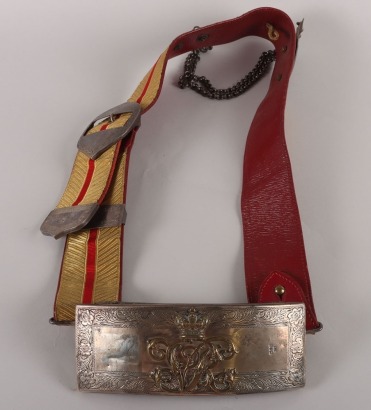 A Victorian Period Cavalry Officers Flap Pouch and Shoulder Belt