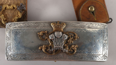 3rd (Prince of Wales&rsquo;) Dragoon Guards Officers Silver Flap Pouch and Shoulder Belt - 2