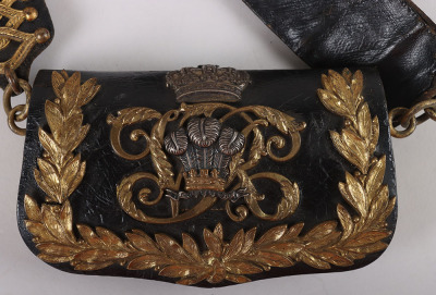 10th (Prince of Wales&rsquo; Own Royal Regiment of Light Dragoons) Hussars Officers Black Leather Pouch - 2