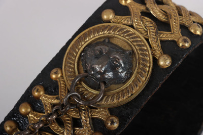 10th (Prince of Wales&rsquo; Own Royal Regiment of Light Dragoons) Hussars Officers Black Leather Pouch - 10