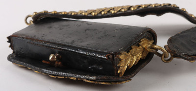 10th (Prince of Wales&rsquo; Own Royal Regiment of Light Dragoons) Hussars Officers Black Leather Pouch - 11