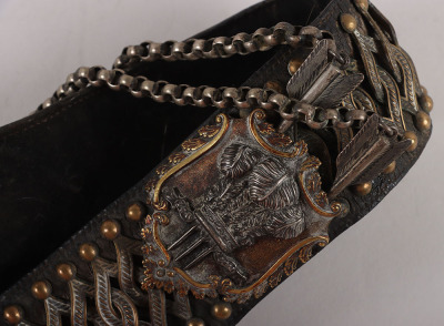 10th (Prince of Wales&rsquo; Own Royal Regiment of Light Dragoons) Hussars Officers Black Leather Pouch - 5