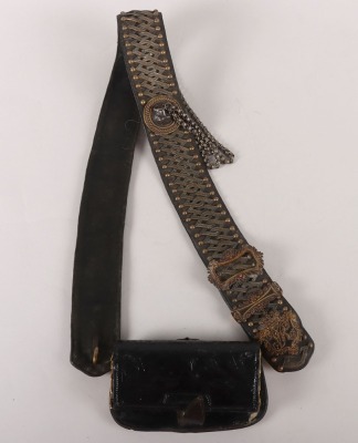 10th (Prince of Wales&rsquo; Own Royal Regiment of Light Dragoons) Hussars Officers Black Leather Pouch - 8