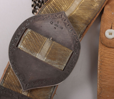 13th Hussars Officers Hallmarked Silver Flap Pouch and Shoulder Belt Post 1861 - 11