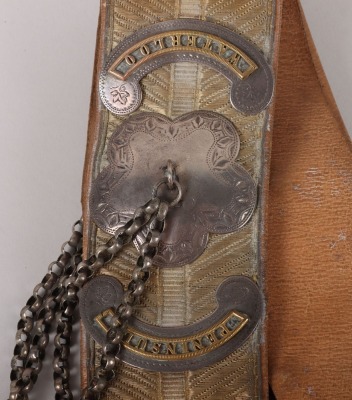 13th Hussars Officers Hallmarked Silver Flap Pouch and Shoulder Belt Post 1861 - 13