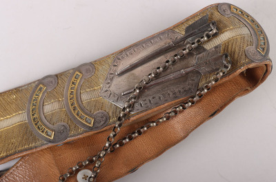 13th Hussars Officers Hallmarked Silver Flap Pouch and Shoulder Belt Post 1861 - 20