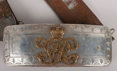 13th Hussars Officers Hallmarked Silver Flap Pouch and Shoulder Belt Post 1861 - 2
