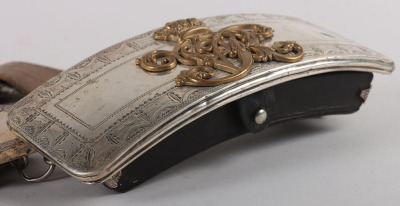 13th Hussars Officers Hallmarked Silver Flap Pouch and Shoulder Belt Post 1861 - 13