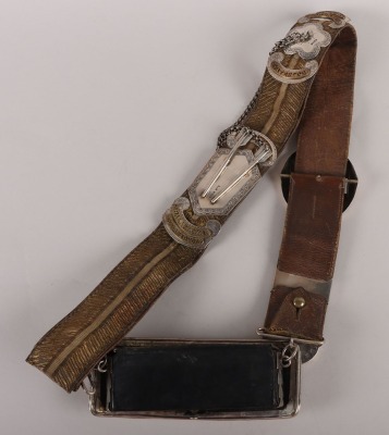 13th Hussars Officers Hallmarked Silver Flap Pouch and Shoulder Belt Post 1861 - 14