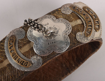13th Hussars Officers Hallmarked Silver Flap Pouch and Shoulder Belt Post 1861 - 19