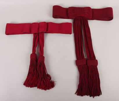 Two Crimson Officers Sashes,