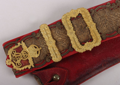 7th The Queen&rsquo;s Own Hussars Edwardian Period Officers Pouch Belt - 2