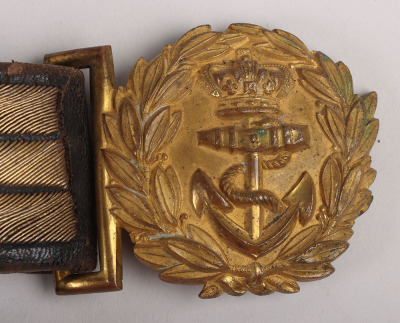 Two Royal Navy Post 1902 Senior Officers Waist Belts - 2