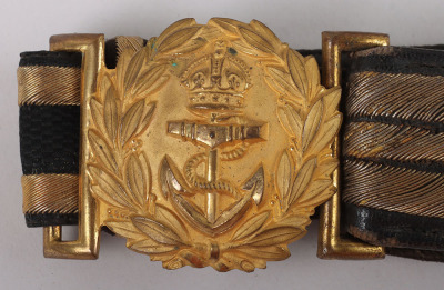 Two Royal Navy Post 1902 Senior Officers Waist Belts - 5