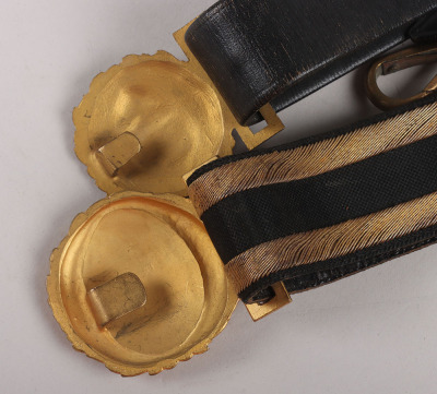 Two Post 1902 Officers Full Dress Waist Belts - 9