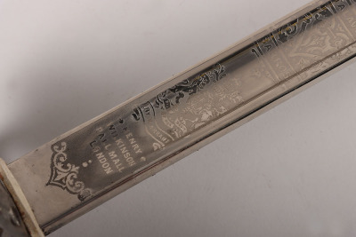 An 1854 Pattern George 5th Coldstream Guards Officers Sword of Brigadier L. M. Biggs CVO, DSO, MC & bar, - 7