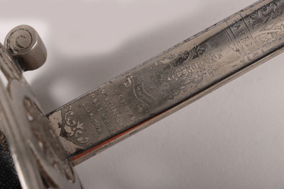 An 1854 Pattern George 5th Coldstream Guards Officers piquet weight sword of Brigadier L. M. Biggs CVO, DSO, MC & bar - 6