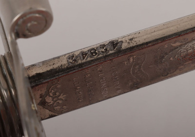 An 1854 Pattern George 5th Coldstream Guards Officers piquet weight sword of Brigadier L. M. Biggs CVO, DSO, MC & bar - 11