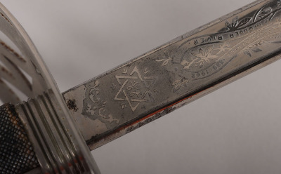An 1854 Pattern George 5th Coldstream Guards Officers piquet weight sword of Brigadier L. M. Biggs CVO, DSO, MC & bar - 13
