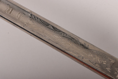 An 1854 Pattern George 5th Coldstream Guards Officers piquet weight sword of Brigadier L. M. Biggs CVO, DSO, MC & bar - 14