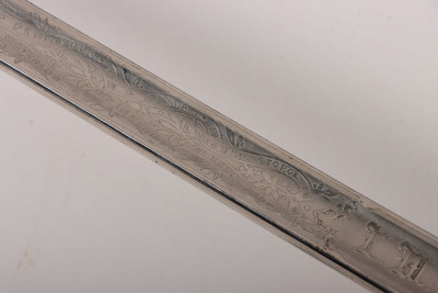An 1854 Pattern George 5th Coldstream Guards Officers piquet weight sword of Brigadier L. M. Biggs CVO, DSO, MC & bar - 16