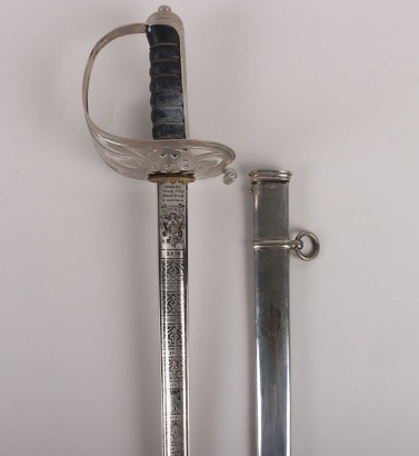 A George 5th 1854 Pattern Scots Guards Officers sword of The Hon. Victor Alexander William Brisbane Cochrane-Baille MC, 3rd Baron Lamington