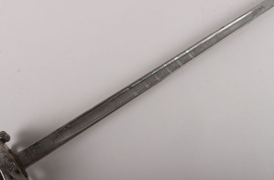 An 1854 Pattern George 5th Welsh Guards Officers Sword of 2nd Lieutenant David Bernard Morgan - 5