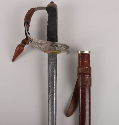 A George V 1854 Pattern Irish Guards Officers sword of Captain The Hon. Patrick J H S Ogilvy Irish Guards, Awarded the Military Cross for Gallantry in September 1916, later killed in action 1917