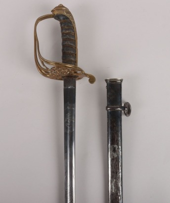 A Victorian 1822 Pattern infantry officers piquet weight sword of Thomas Unett Brocklehurst, Captain Cheshire Rifle Volunteers, April 1860