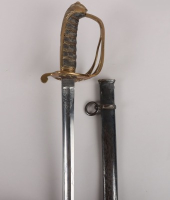 A Victorian 1822 Pattern infantry officers piquet weight sword of Thomas Unett Brocklehurst, Captain Cheshire Rifle Volunteers, April 1860 - 2