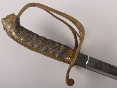 A Victorian 1822 Pattern infantry officers piquet weight sword of Thomas Unett Brocklehurst, Captain Cheshire Rifle Volunteers, April 1860 - 4