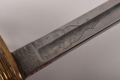 A Victorian 1822 Pattern infantry officers piquet weight sword of Thomas Unett Brocklehurst, Captain Cheshire Rifle Volunteers, April 1860 - 6