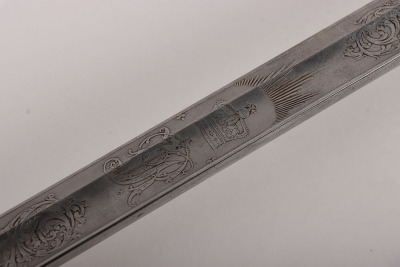 A Victorian 1822 Pattern infantry officers piquet weight sword of Thomas Unett Brocklehurst, Captain Cheshire Rifle Volunteers, April 1860 - 7