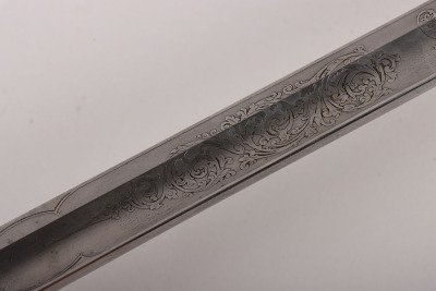 A Victorian 1822 Pattern infantry officers piquet weight sword of Thomas Unett Brocklehurst, Captain Cheshire Rifle Volunteers, April 1860 - 8