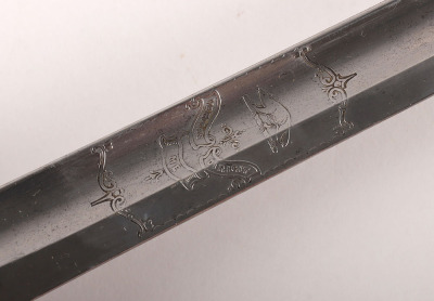 A Victorian 1822 Pattern infantry officers piquet weight sword of Thomas Unett Brocklehurst, Captain Cheshire Rifle Volunteers, April 1860 - 12