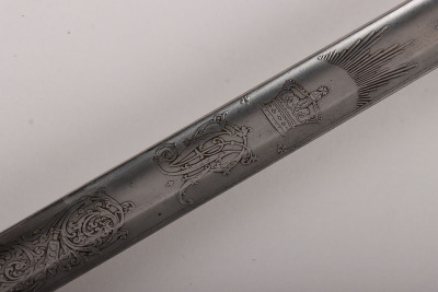 A Victorian 1822 Pattern infantry officers piquet weight sword of Thomas Unett Brocklehurst, Captain Cheshire Rifle Volunteers, April 1860 - 13