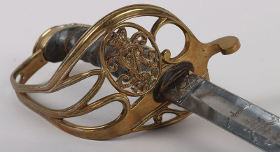 A Victorian 1822 Pattern infantry officers piquet weight sword of Thomas Unett Brocklehurst, Captain Cheshire Rifle Volunteers, April 1860 - 15