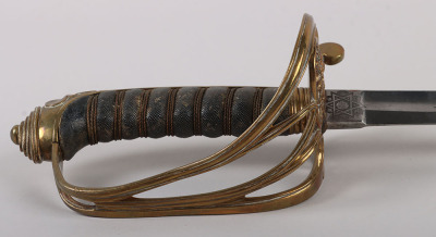 A Victorian 1822 Pattern infantry officers piquet weight sword of Thomas Unett Brocklehurst, Captain Cheshire Rifle Volunteers, April 1860 - 16