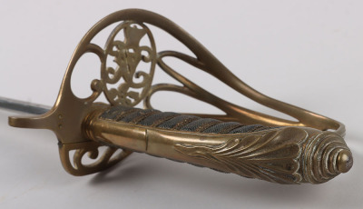 A Victorian 1822 Pattern infantry officers piquet weight sword of Thomas Unett Brocklehurst, Captain Cheshire Rifle Volunteers, April 1860 - 17