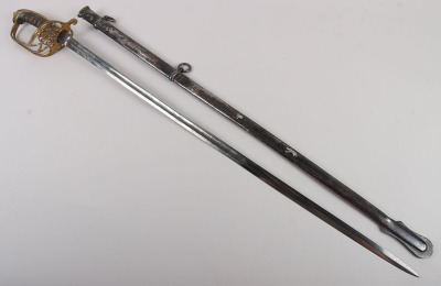 A Victorian 1822 Pattern infantry officers piquet weight sword of Thomas Unett Brocklehurst, Captain Cheshire Rifle Volunteers, April 1860 - 19