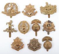 10x WW1 War Economy All Brass Cap Badges