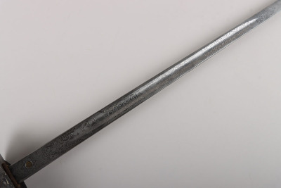 An 1897 pattern regimental pattern Infantry Officers sword of Brigadier-General James Foster Riddell, 3/5th Northumberland Fusiliers, KIA St. Julien 26th April 1915, by HENRY WILKINSON PALL MALL LONDON - 5